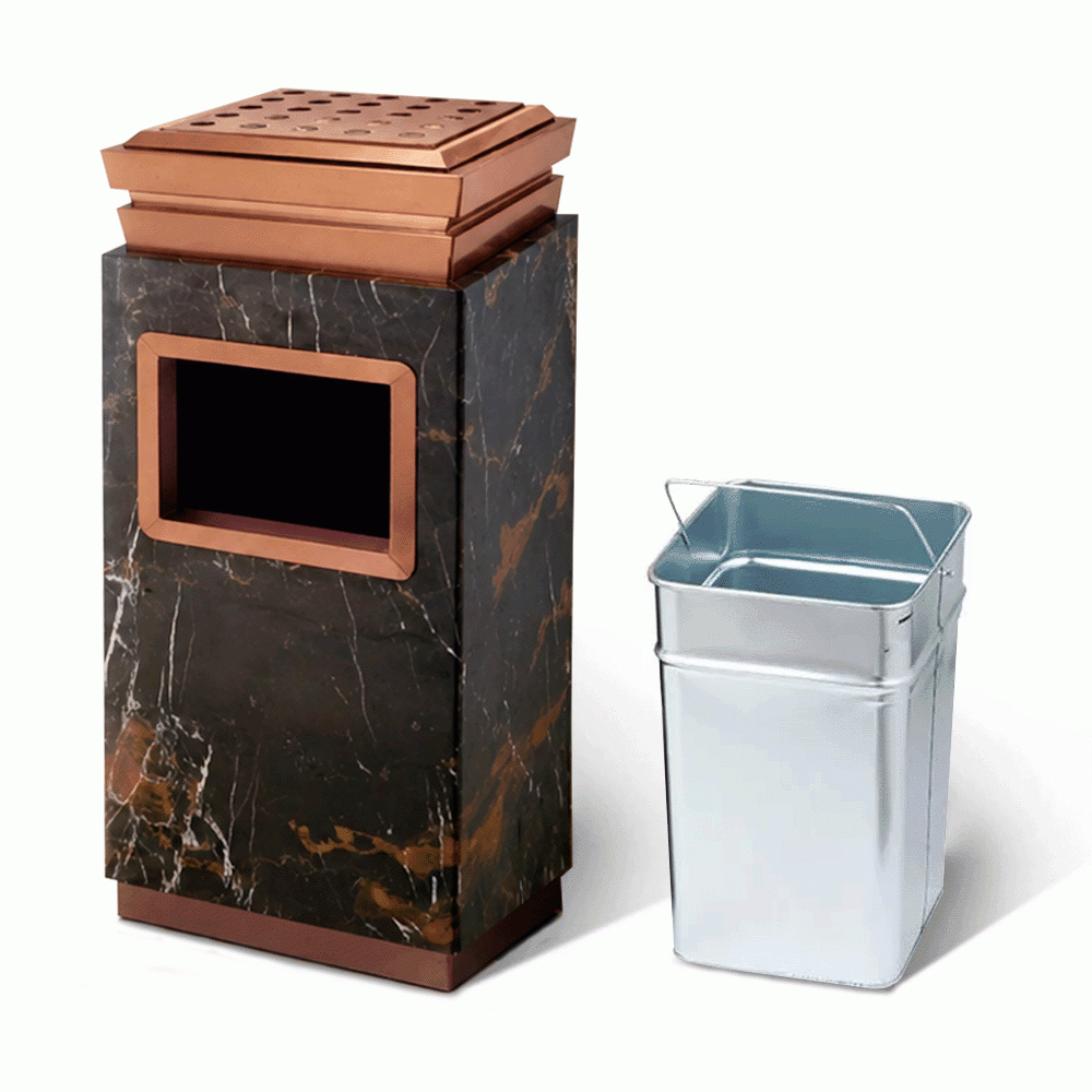 SKU: PT-201 MARBLE STANDING BIN WITH ASHTRAY