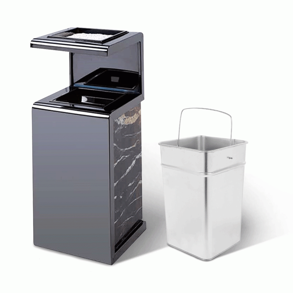 SKU: LTC-500 MARBLE STANDING BIN WITH ASHTRAY