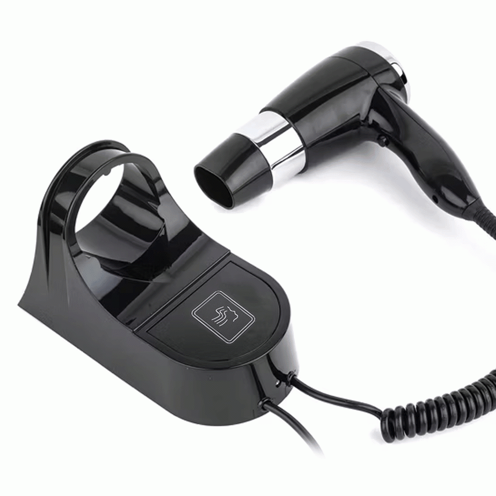 SKU: D07-2B WALL MOUNTED HAIR DRYER 1600W BLACK