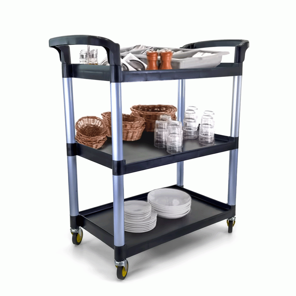 SKU: D-014 OPEN SIDED UTILITY TROLLEY 3 SHELVES L:86cm