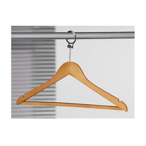 1008 ANTI-THEFT WOODEN CLOTHES HANGER WITH NON SLIP BAR 44.5x2.0cm