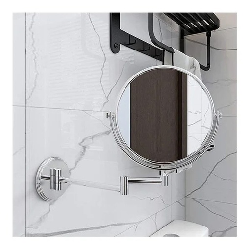 HT-67A SILVER WALL MOUNTED MAGNIFYING MIRROR 6"