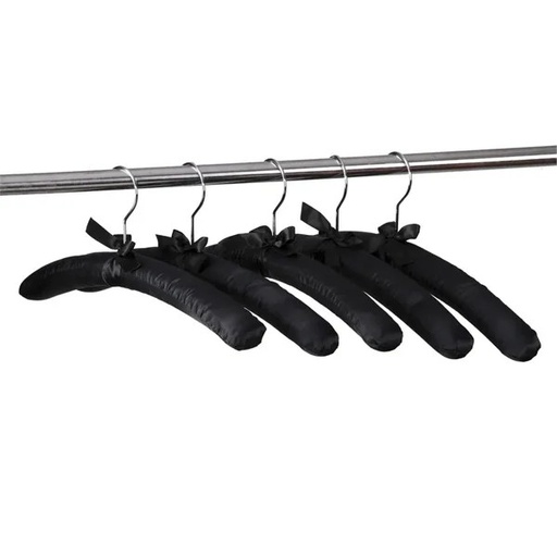 SB1/STY01 SATIN PADDED HANGER WITH CHROME HOLDER 38x11.5cm