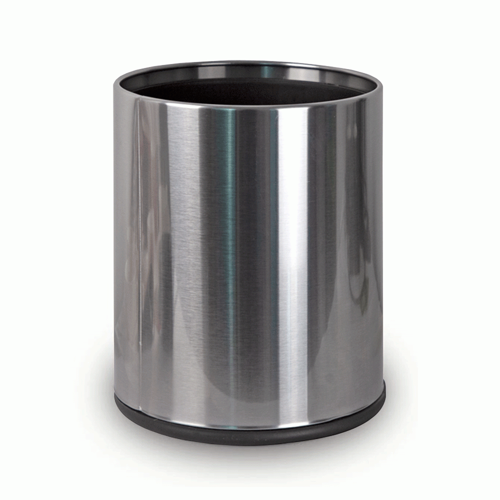 SKU: HDX-101S OPEN TOP STAINLESS STEEL WASTE BIN 10Ltr