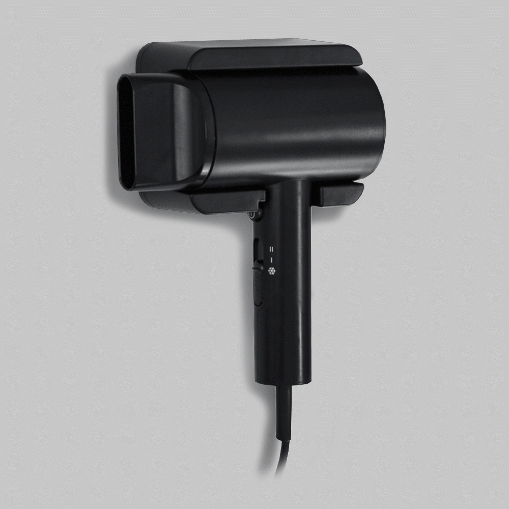 SKU: F17W-B HAMMER WALL MOUNTED HAIR DRYER 1600-1800W BLACK