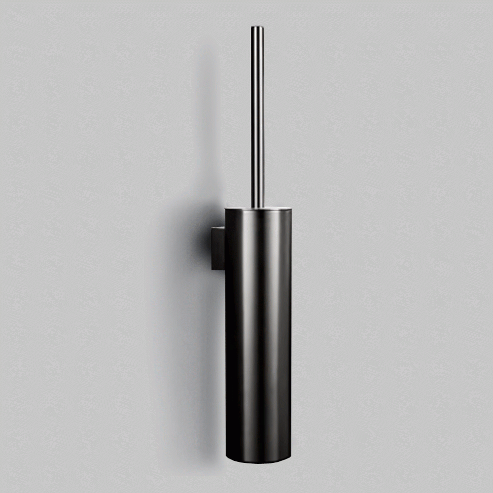 SKU: KLM709GUN ROUND S. STEEL WALL MOUNT TOILET BRUSH HOLDER 280mm BRUSHED GUNMETAL