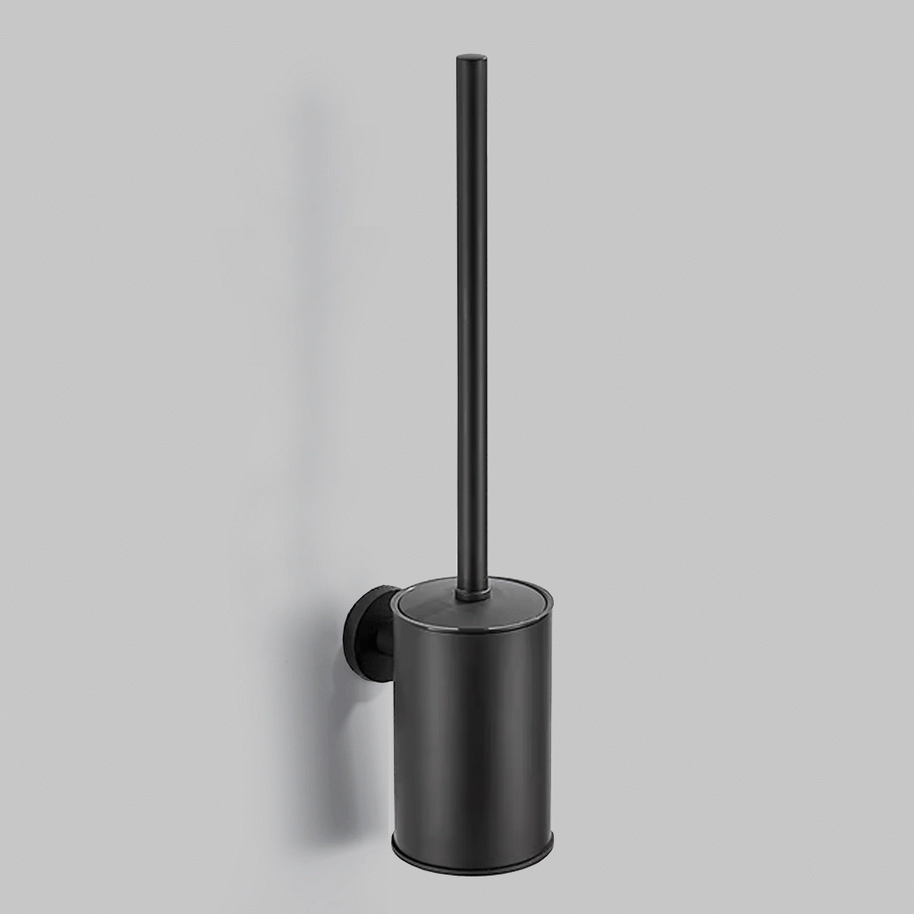 SKU: KLM703B ROUND S. STEEL WALL MOUNT TOILET BRUSH HOLDER 130mm BLACK