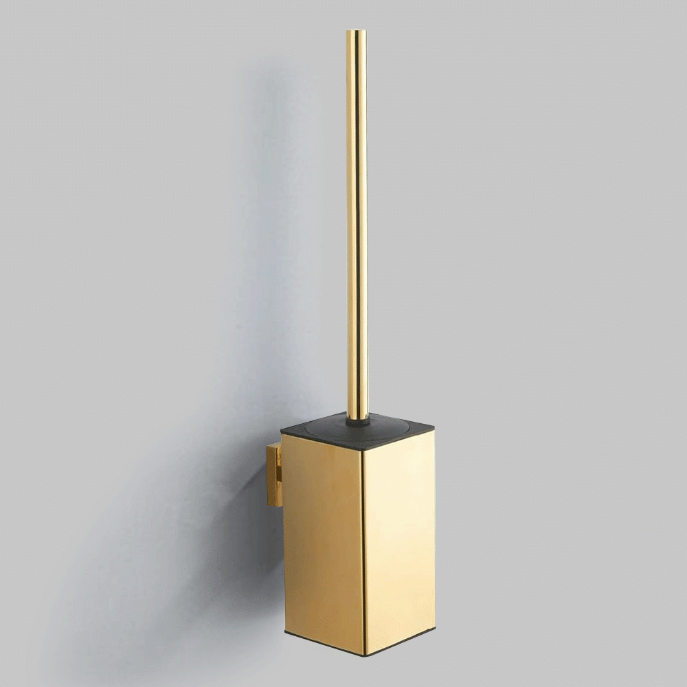 SKU: KLM710G SQUARE S. STEEL WALL MOUNT TOILET BRUSH HOLDER 150mm GOLD