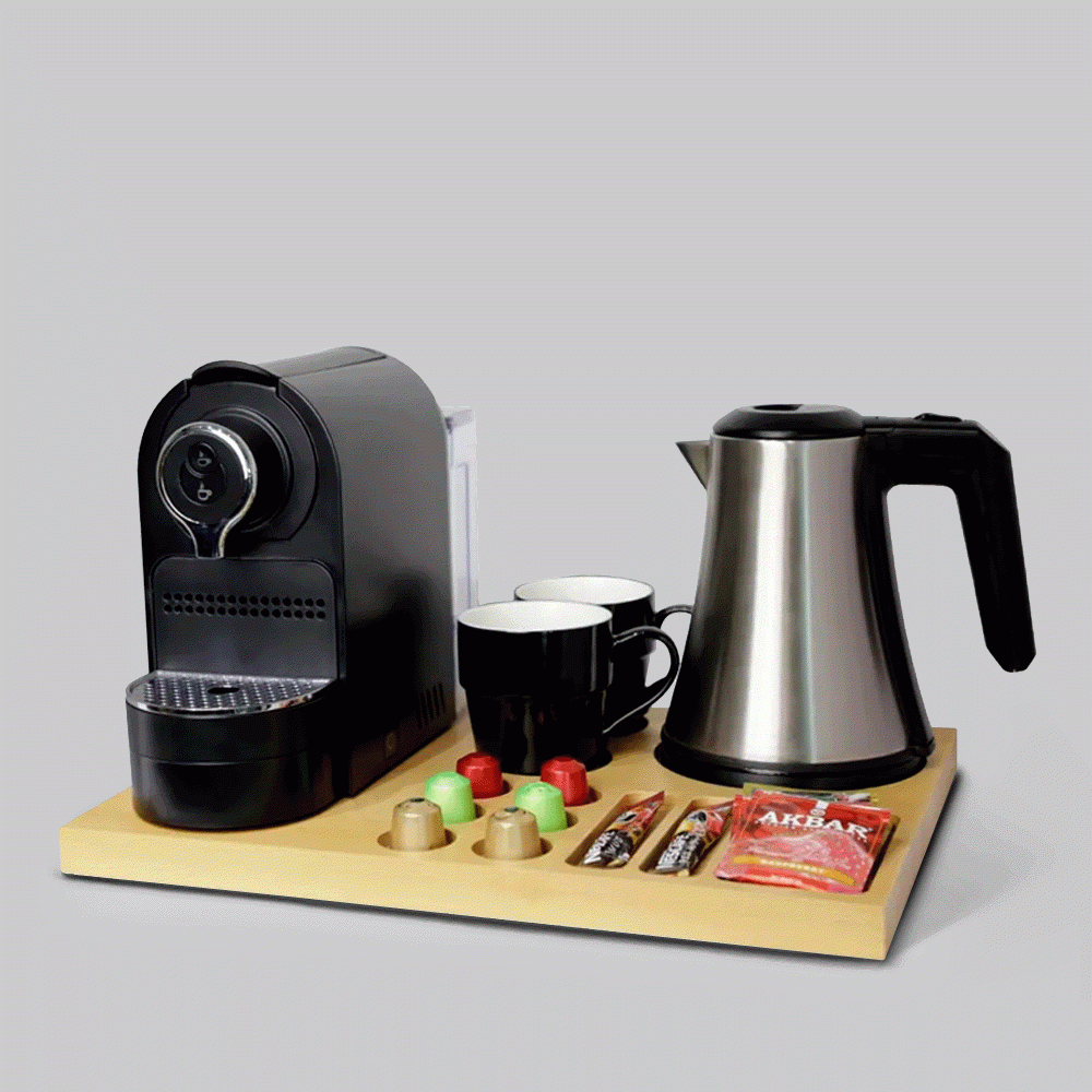 SKU: N42WNAT-H1208 SET KETTLE 0.8L & WOODEN TRAY