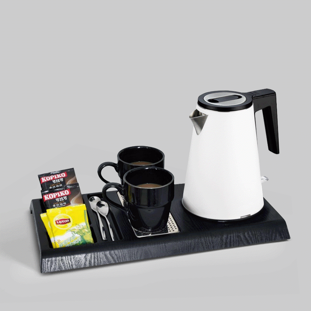 SKU: G-K81B&W KETTLE 0.8L WITH TRAY SET