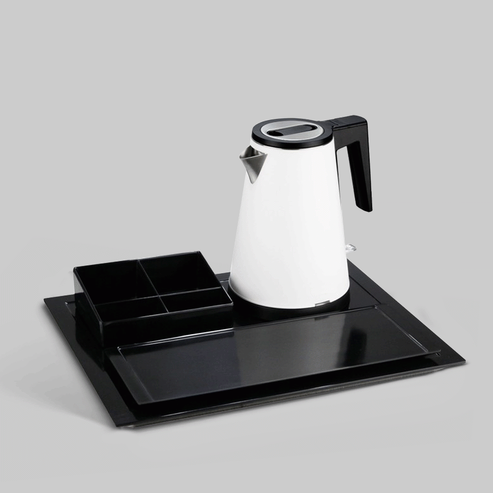 SKU: C-K81B&W KETTLE 0.8L WITH TRAY SET