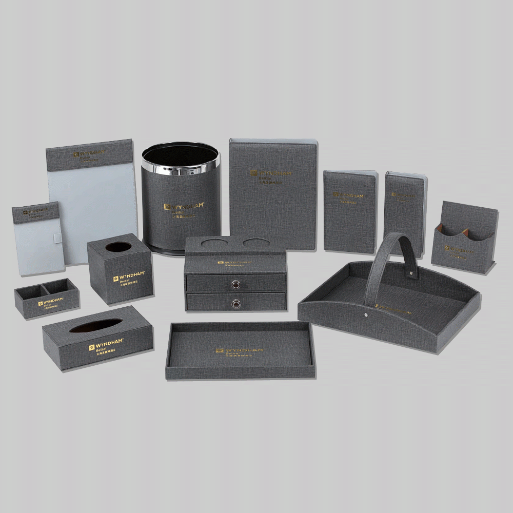 CL-9098-GR PU LEATHER HOTEL AMENITIES 13pcs