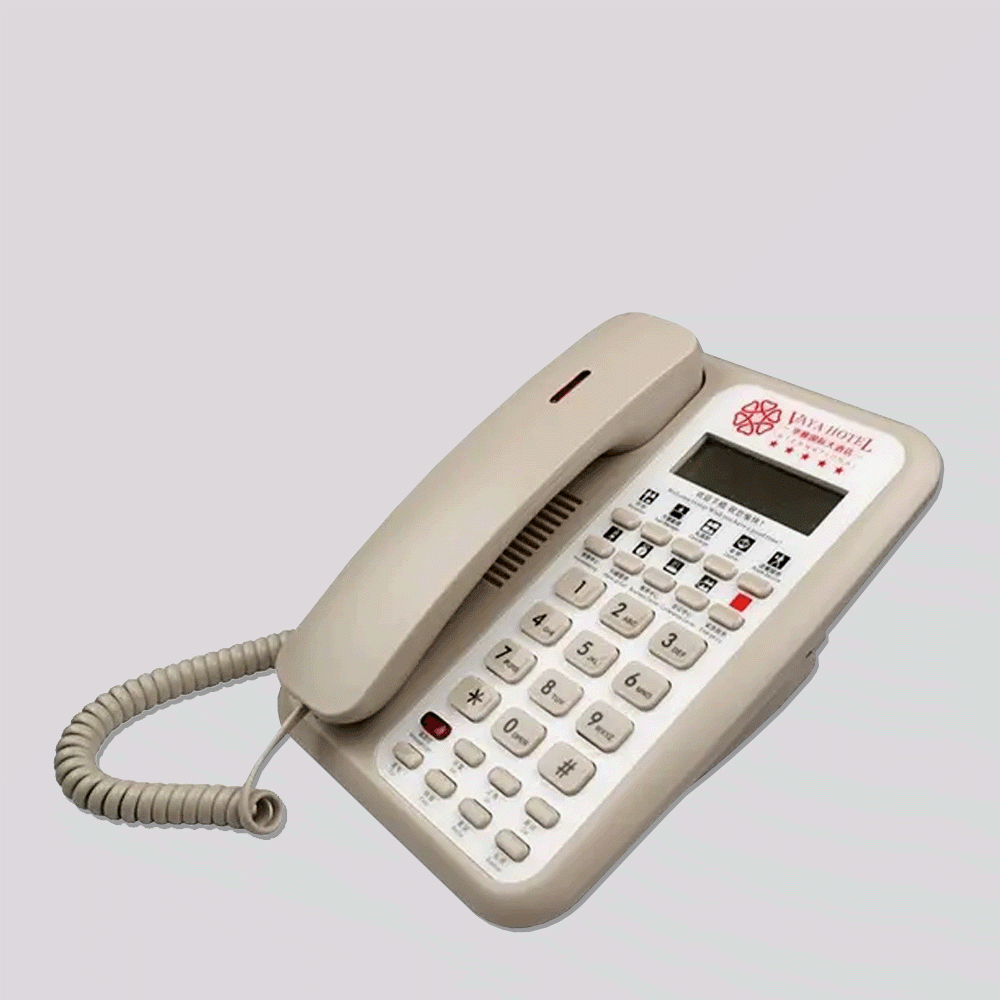 ACE-8902B-BEIG TELEPHONE WITH DISPLAY FOR HOTEL ROOM - UV OIL MATT BEIGE