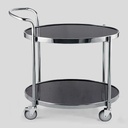 HS-MCG052 TWO-LAYER OVAL SERVICE TROLLEY - SILVER