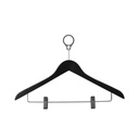 1002-2 ANTI-THEFT WOODEN CLOTHES HANGER WITH CLIPS 44.5x23x1.2cm