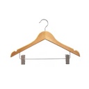 621NS WOODEN CLOTHES HANGER WITH CLIPS 44.5x2.0cm