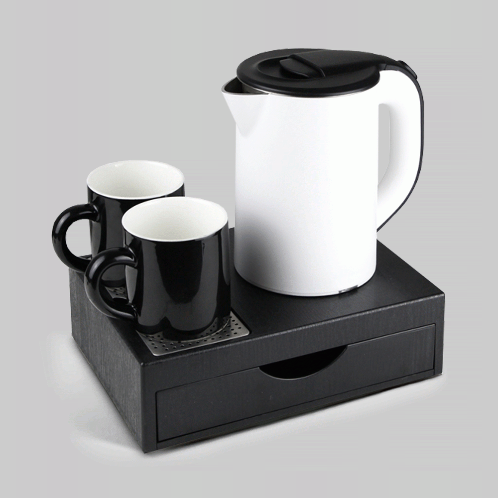 SKU: M-H1268B&W KETTLE 0.8L WITH DRAWER TYPE TRAY SET