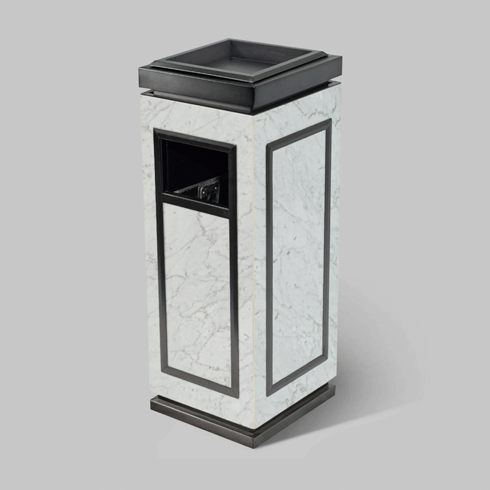 SKU: HS-203A MARBLE STANDING BIN WITH ASHTRAY