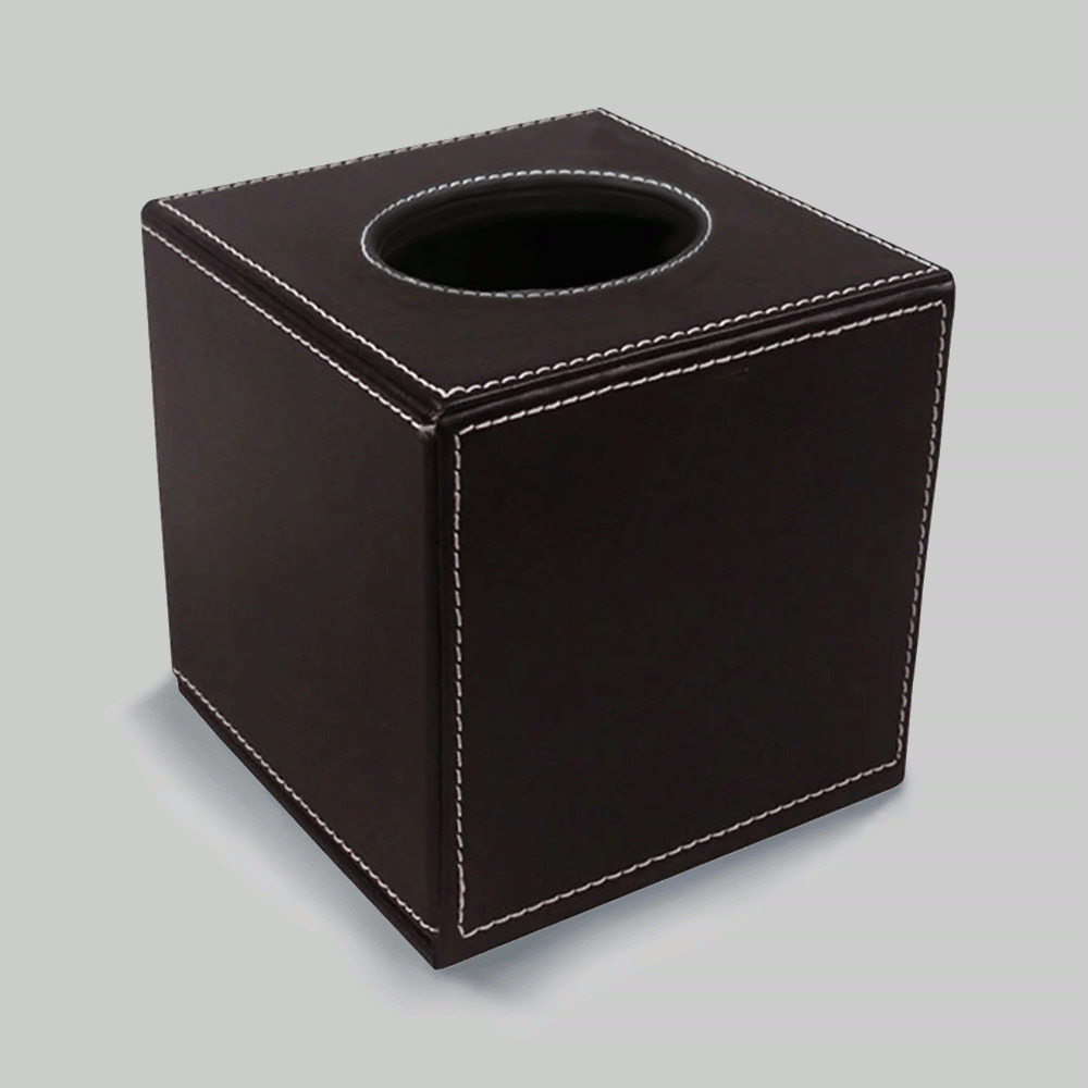 L-15 SQUARE PU LEATHER TISSUE BOX COVER